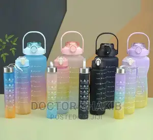 3 Kit Garrafas Drinking Healthy Water Bottle