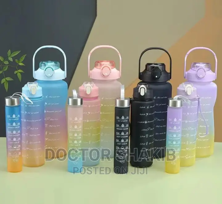 3 Kit Garrafas Drinking Healthy Water Bottle