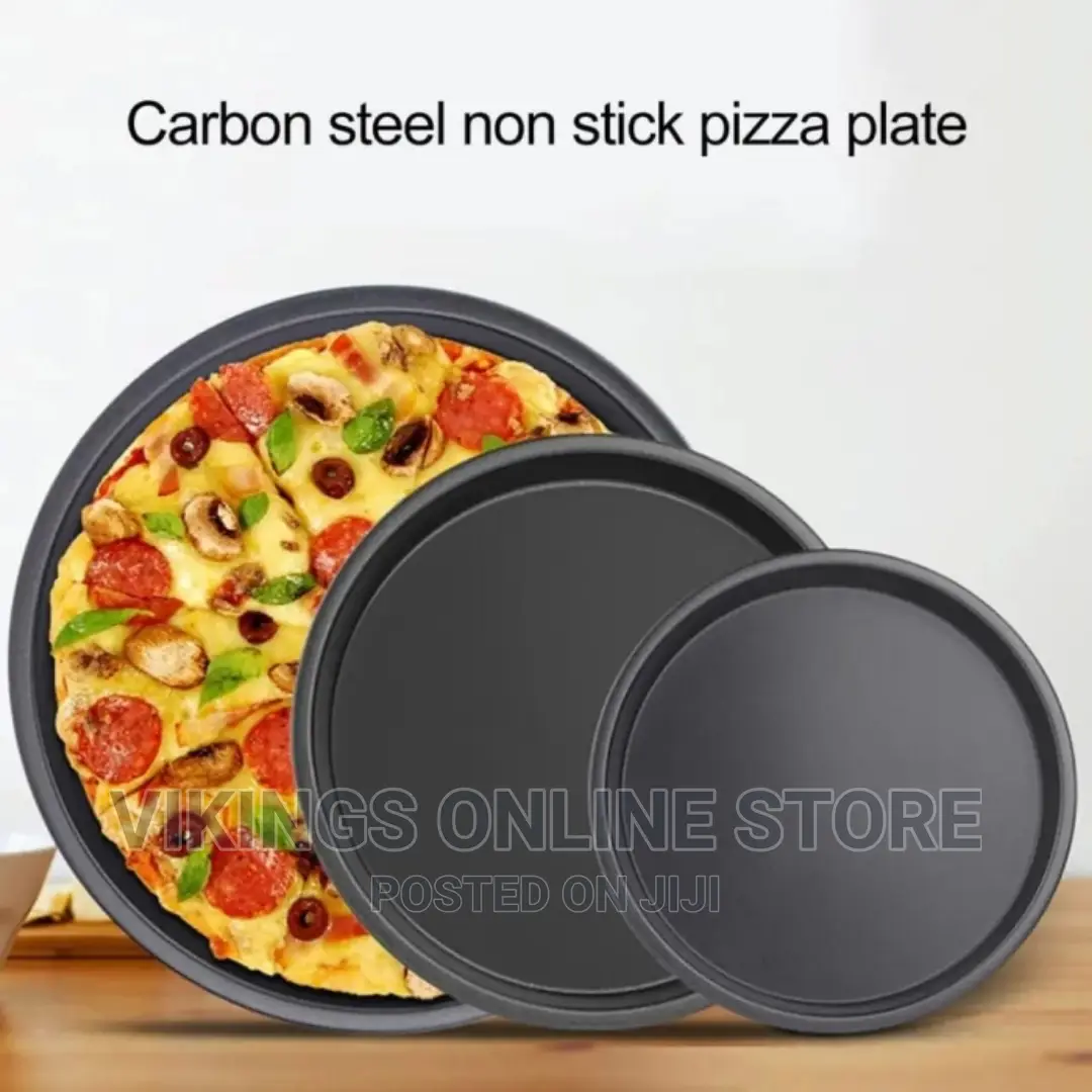 3pcs Pizza Pan Pizza Crisper Pan Black Pizza Tray