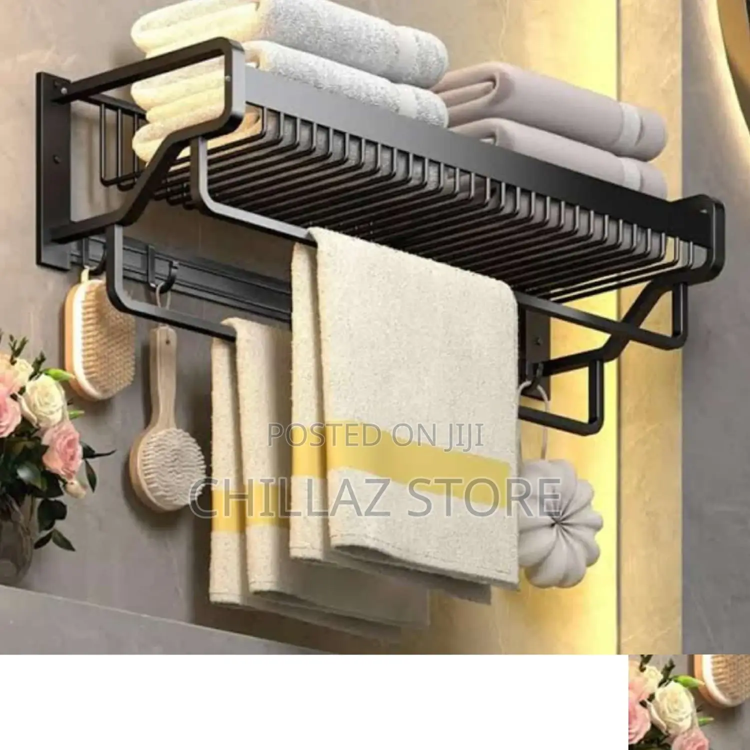 Wall Mounted Bathroom Towel Holder Rack.