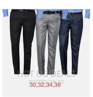 3pack of Men's Formal Trousers - Black,Grey Navy Blue