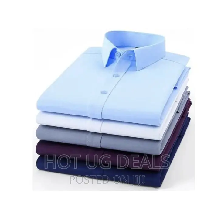 Men's Cotton Office Shirts Long Sleeve ,5 Pieces -Multicolor