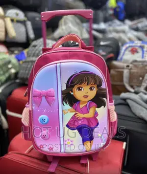 Kids School Bag With Trolley - Pink