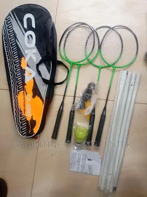 Badminton Racket Coka 4 Players, Net, Shattle, 3pics, Stand