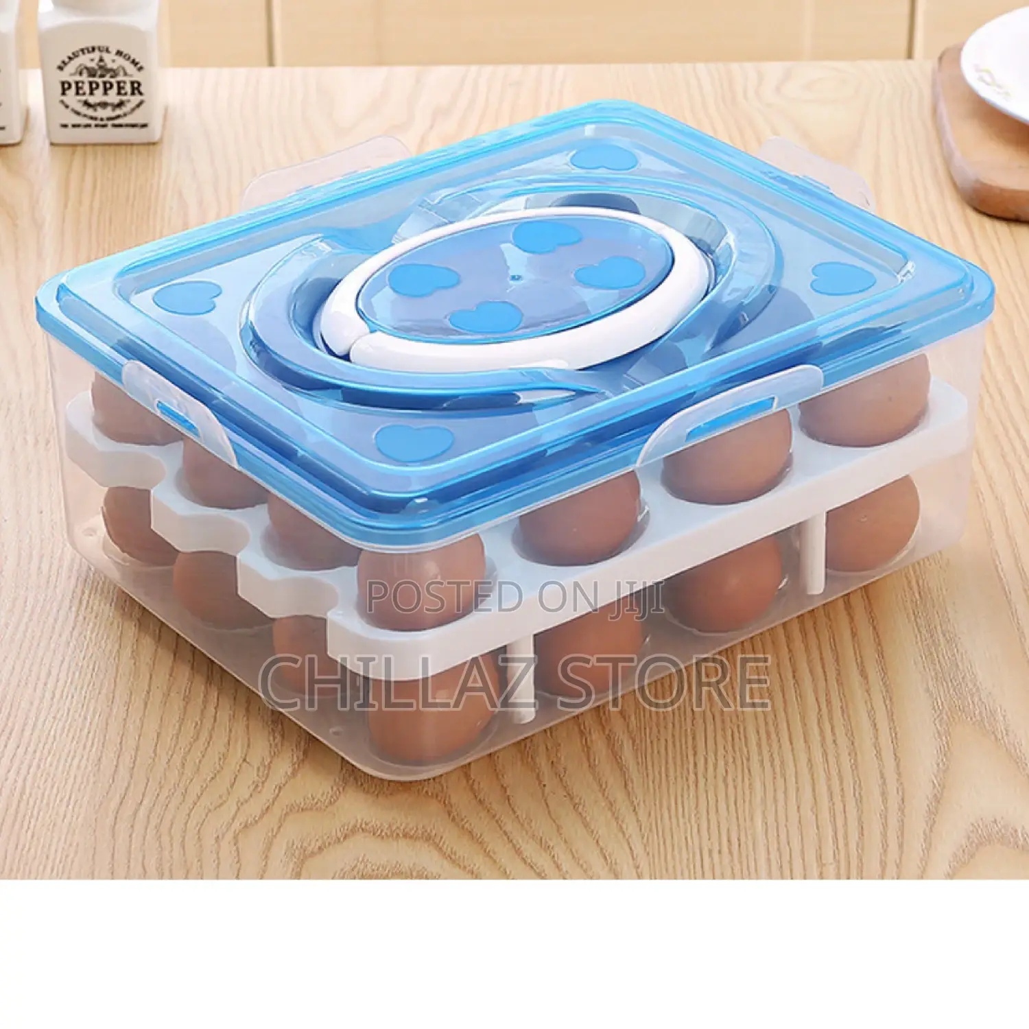 Double Layer Plastic Egg Storage Box.