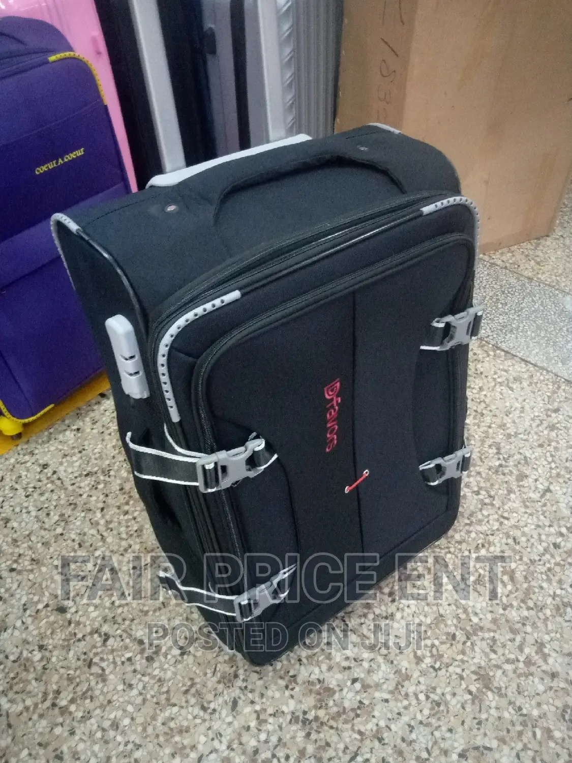 Original Cloth Suitcases. Medium Size.(;Black)