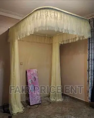 Wall Mounted Rail Mosquito Nets.6x6 ( Cream)