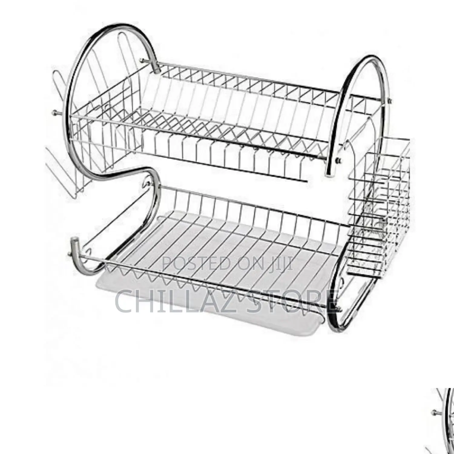 Stainless Steel Double Dish Rack.