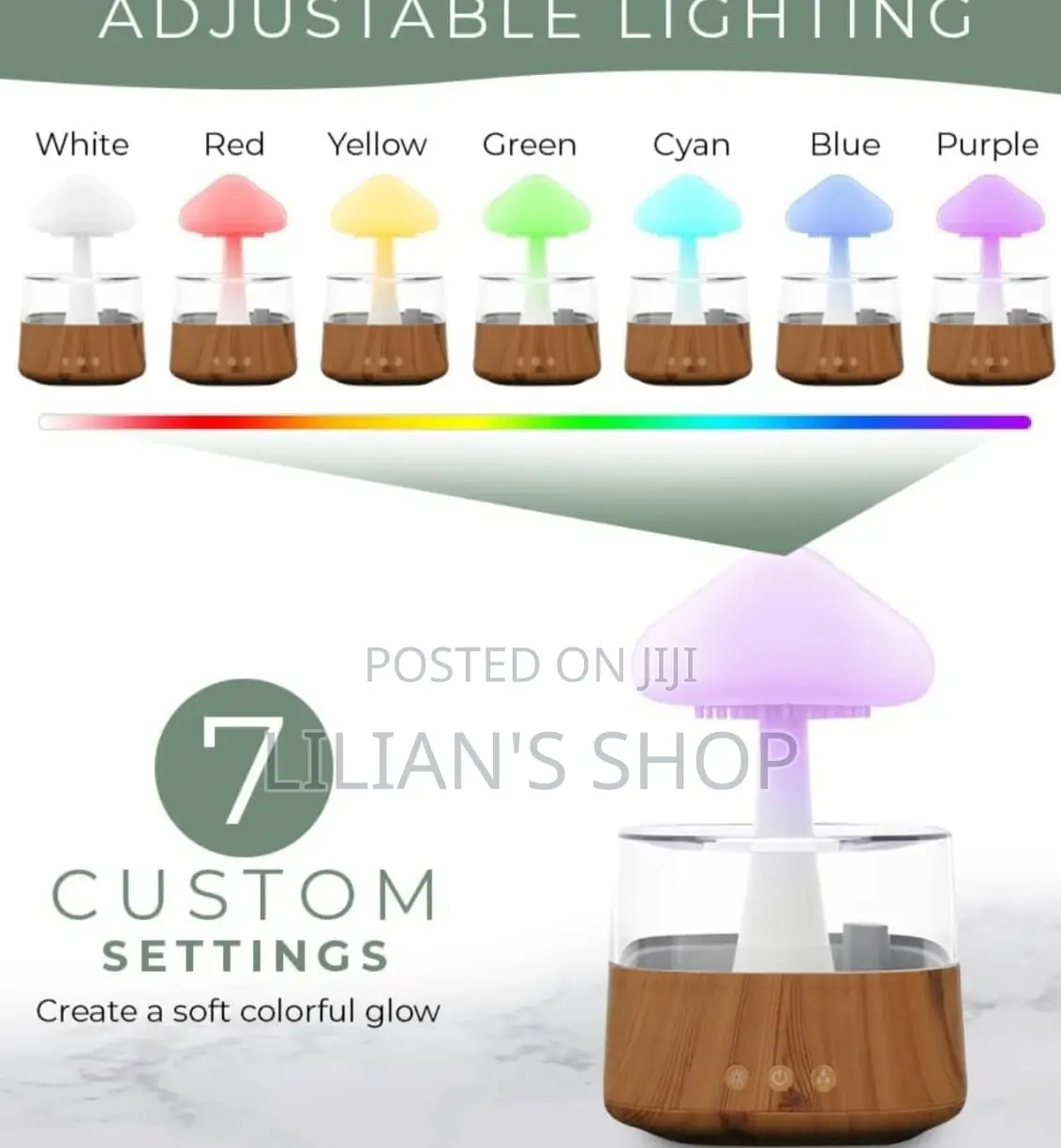 4 in 1 Aroma Diffuser Rain Cloud Mushroom Humidifier