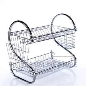 2 Tier Stainless Steel Dish Rack