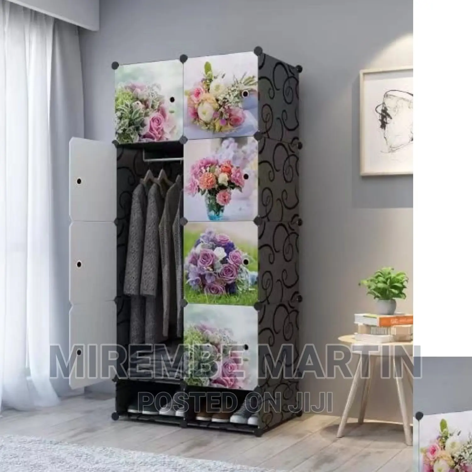 Portable 2 Door Plastic Wardrobe