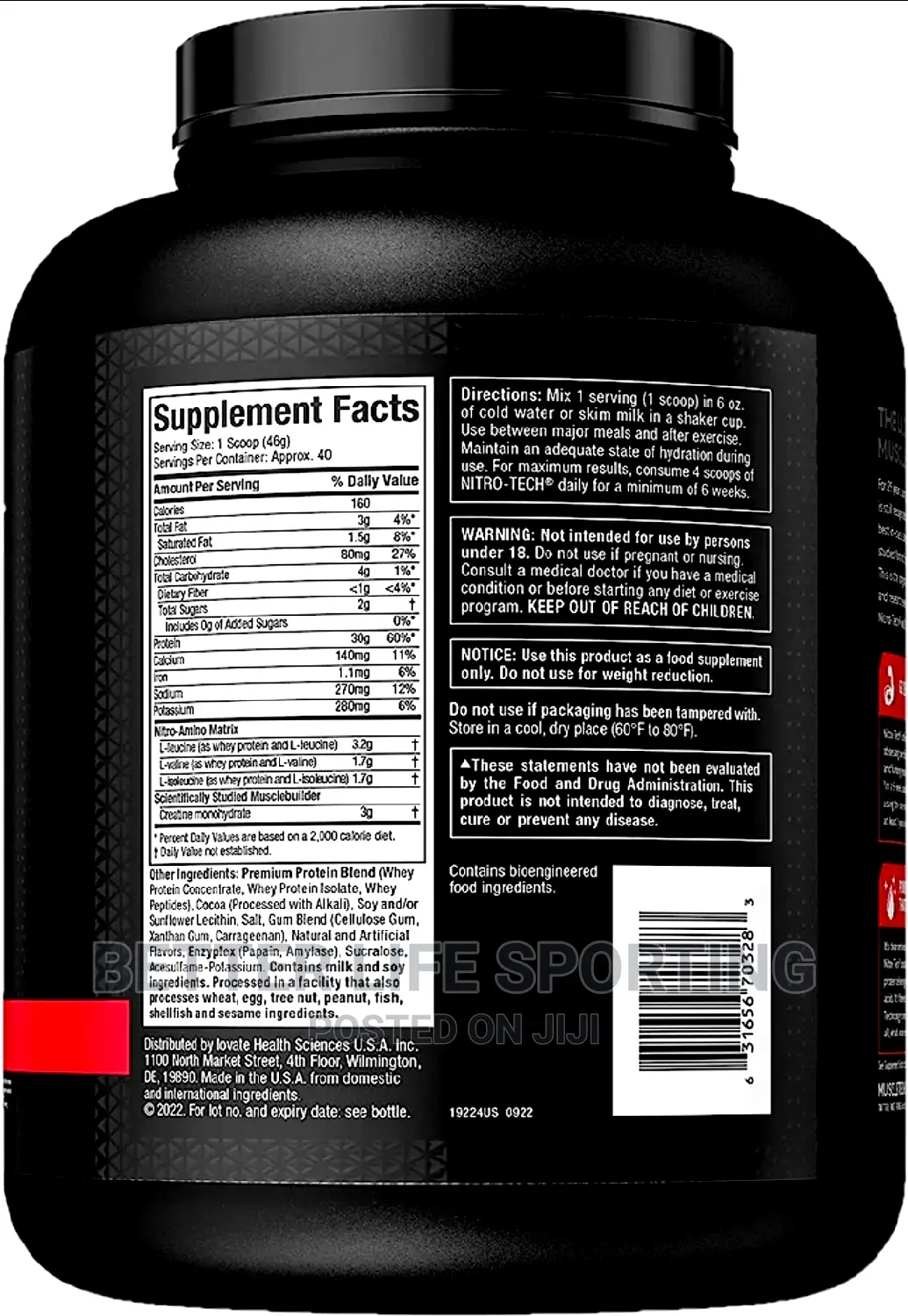 Nitro Tech Whey Protein 4 Lbs(1.8 Kgs)
