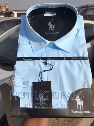 Mens Long Sleeve Dress Business Shirts - Blue
