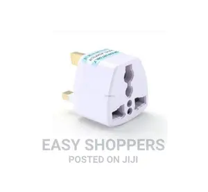 3 Pin Universal Travel Adaptor Plug - White