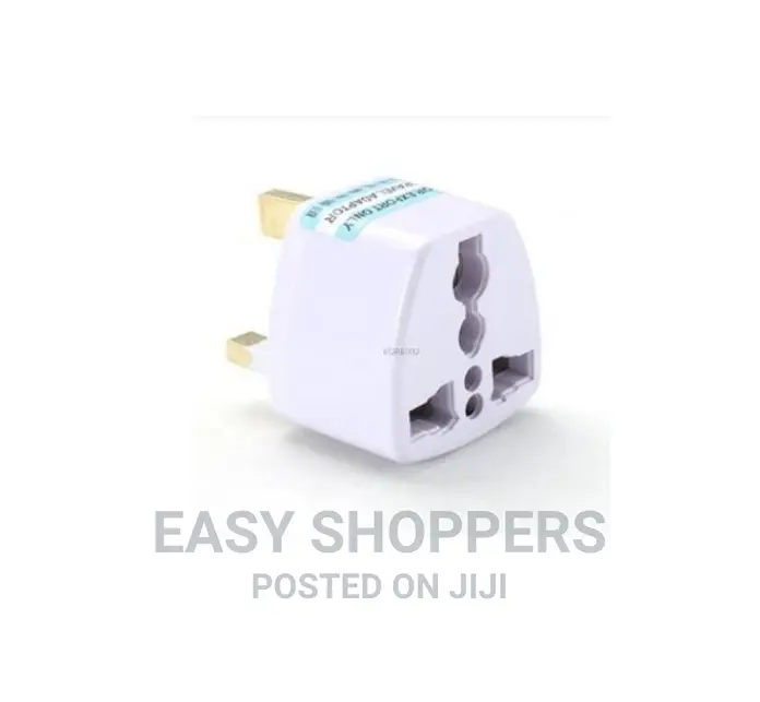 3 Pin Universal Travel Adaptor Plug - White
