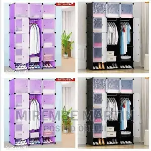 Portable 3 Door Plastic Wardrobe