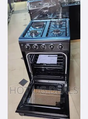 Spj 3 Gas+1 Electric Cooker 50x50cm With Gas Oven – Black