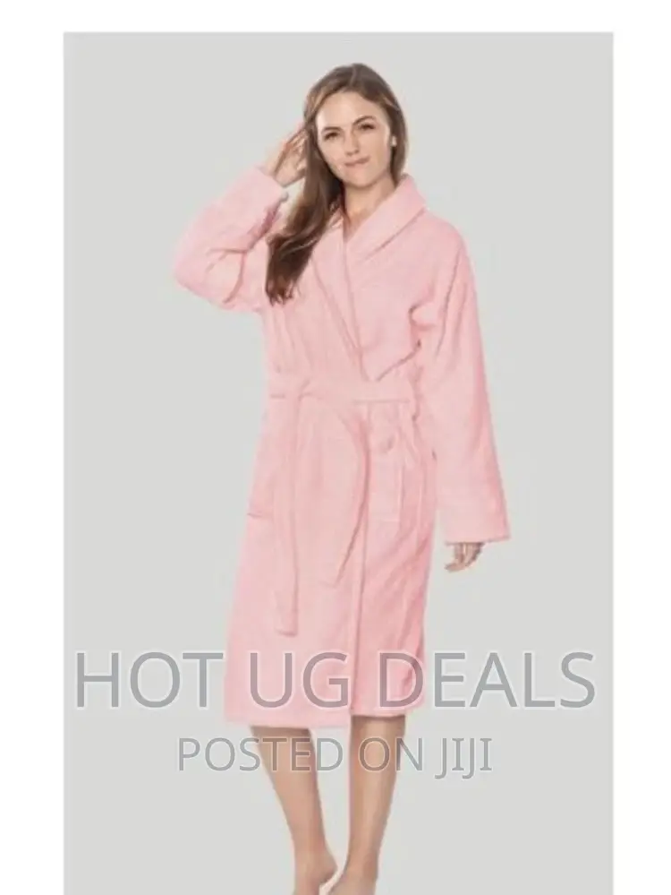 Unisex Adults Cotton Bathrobe - Pink