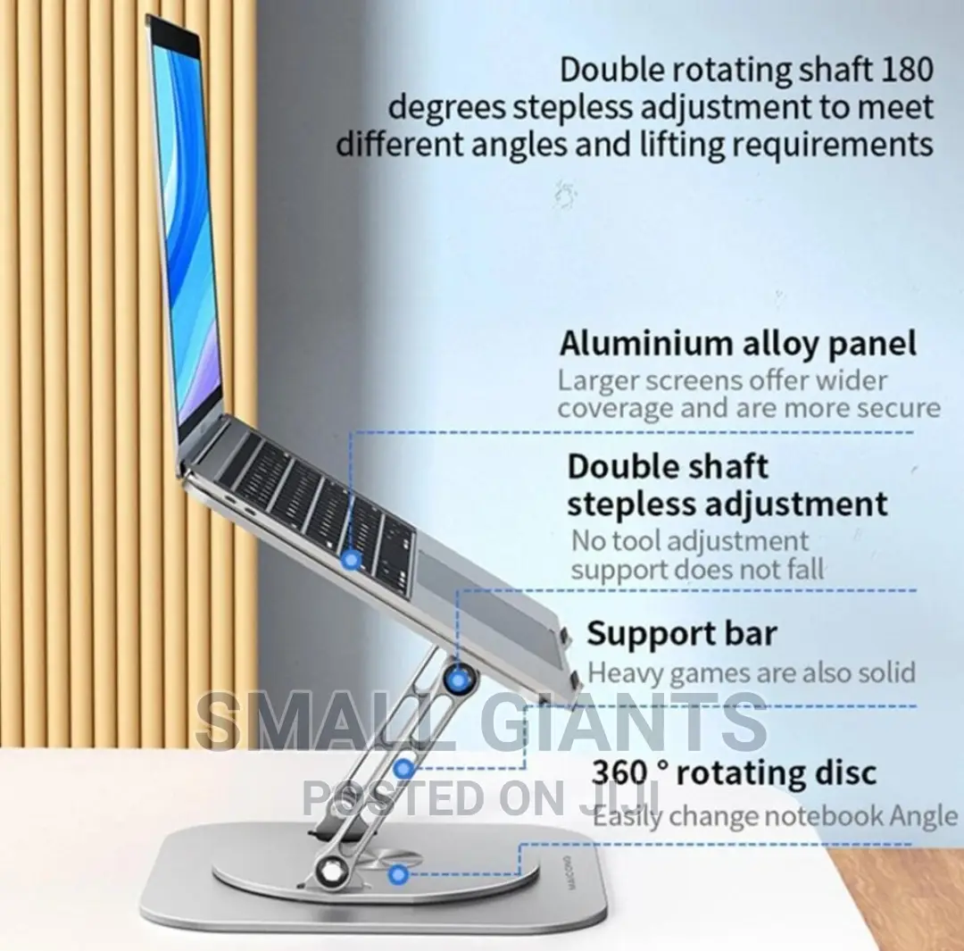 Adjustable Aluminum Alloy Laptop Stand 360° Rotating Bracket