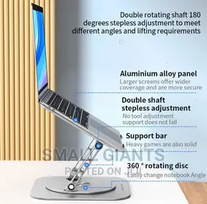 Adjustable Aluminum Alloy Laptop Stand 360° Rotating Bracket