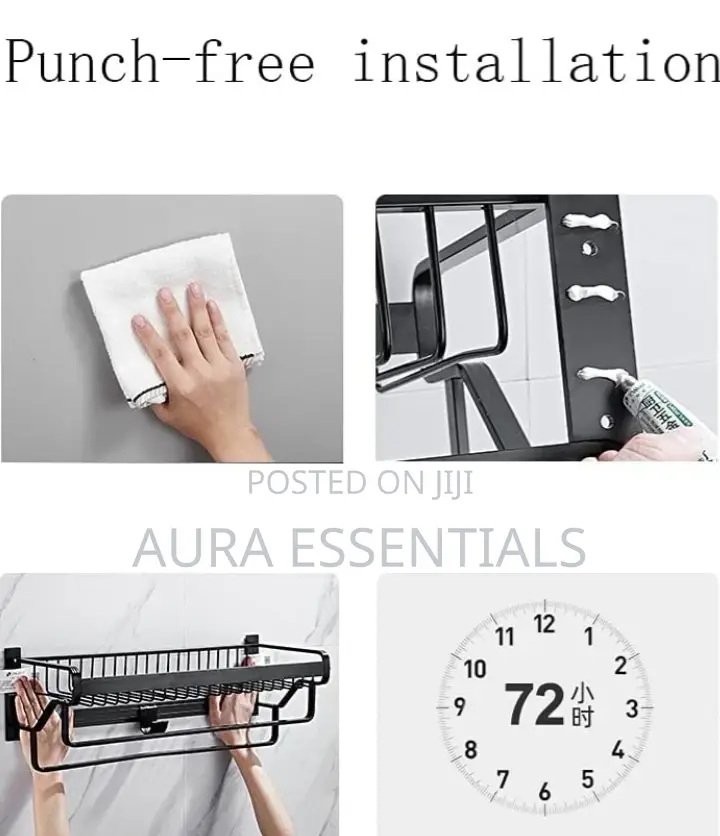 Modern Towel Rack Holder Bathroom Durable Aluminum Alloy