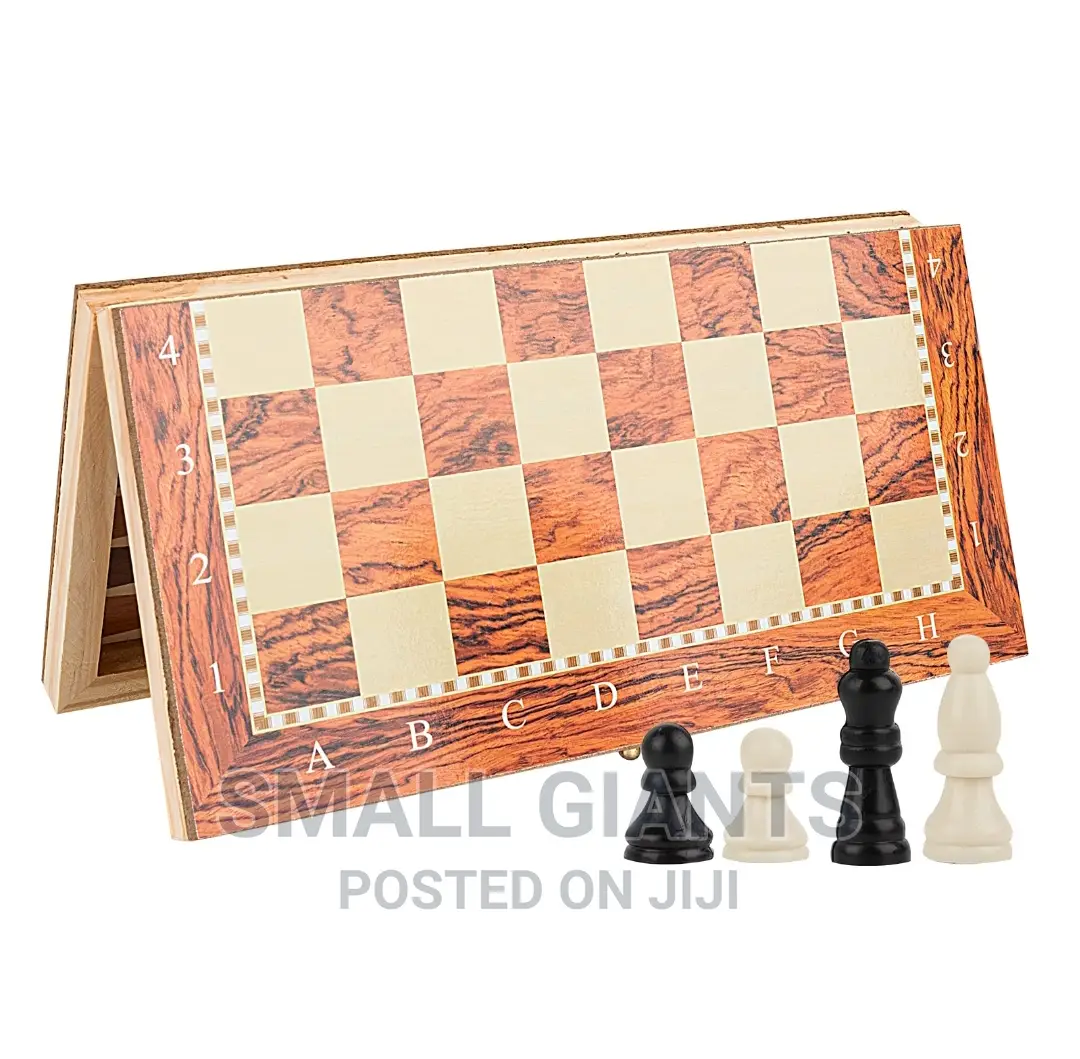 Foldable Chess Checkers Backgammon 3-in-1 Set