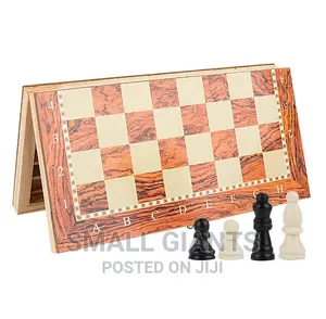 Foldable Chess Checkers Backgammon 3-in-1 Set