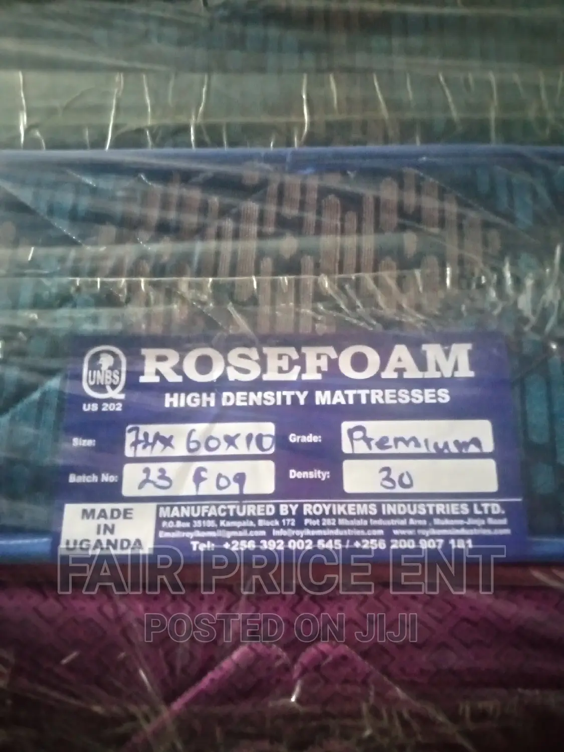 Premium High Density Mattress.5x6x10inches.( Blue)