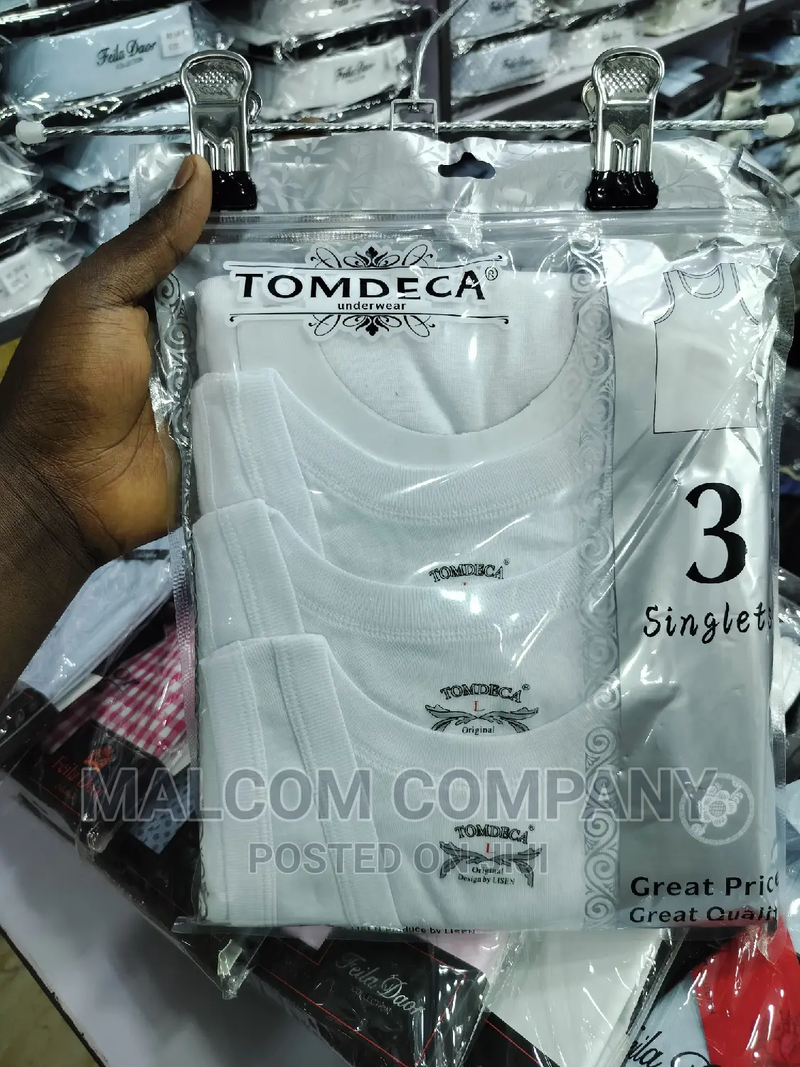 Men Vest Underware 3pcs