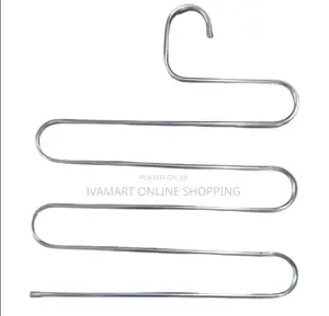 5 Layers S Shape Metallic Stainless Steel Cloth Hangers