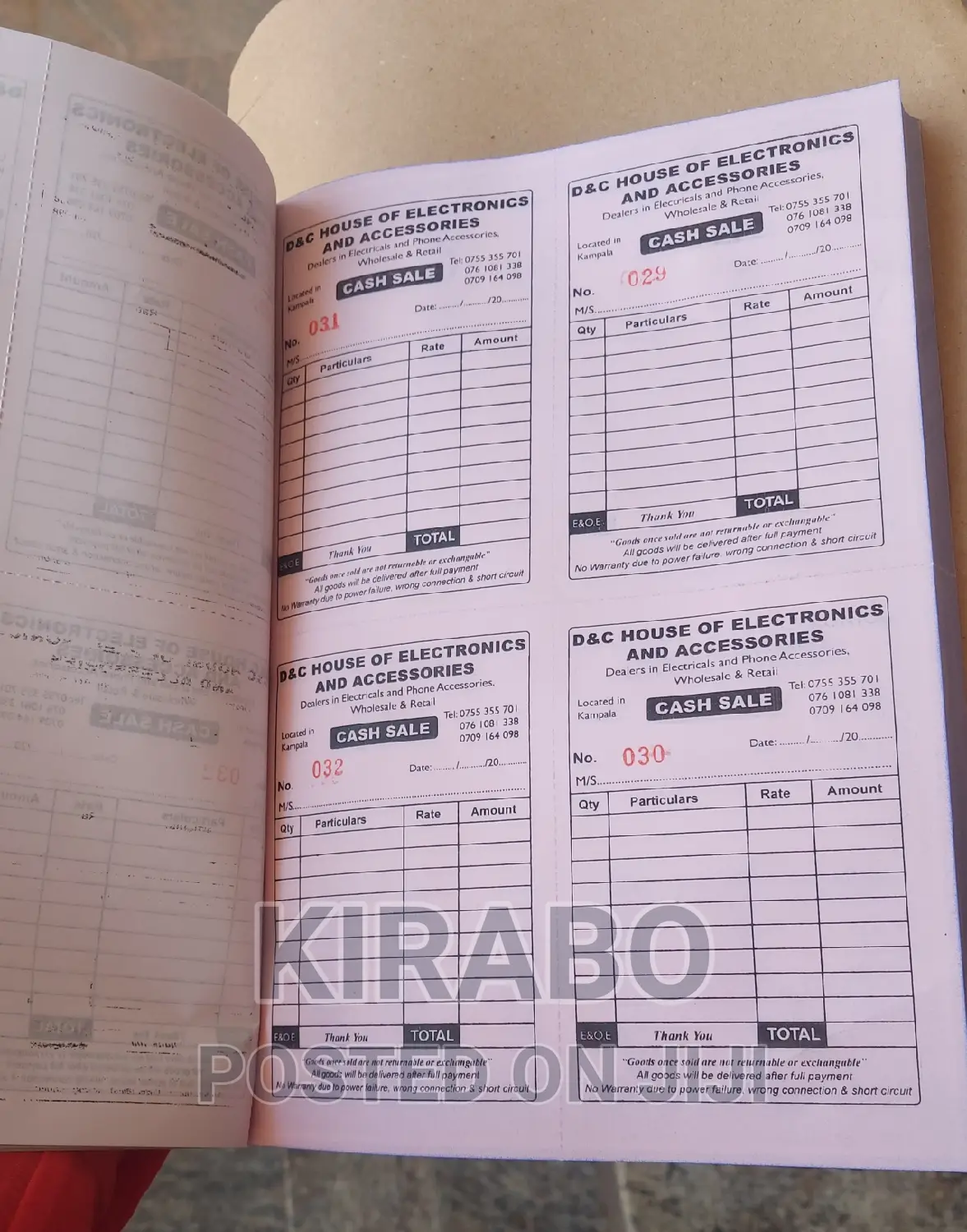 Receipt Book A4 Free Design