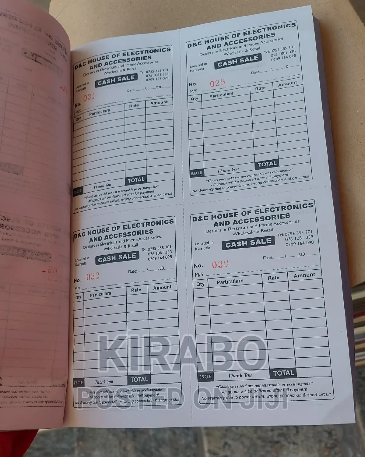 Receipt Book A4 Free Design