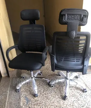 Office Chair Mesh With Headrest- Black Colour