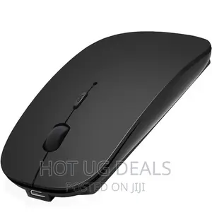 Silent Wireless Rechargeable Mouse Slim With USB Cable-Black