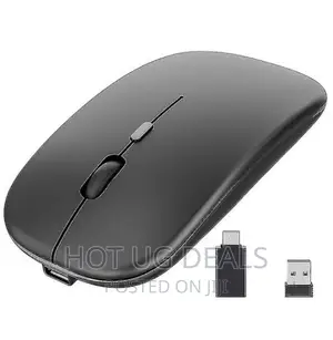 Silent Wireless Rechargeable Mouse Slim With USB Cable-Black