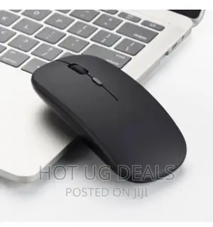 Silent Wireless Rechargeable Mouse Slim With USB Cable-Black