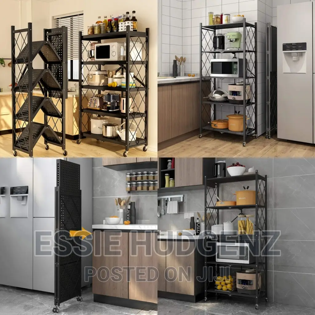 Folding Storage Rack With Wheels