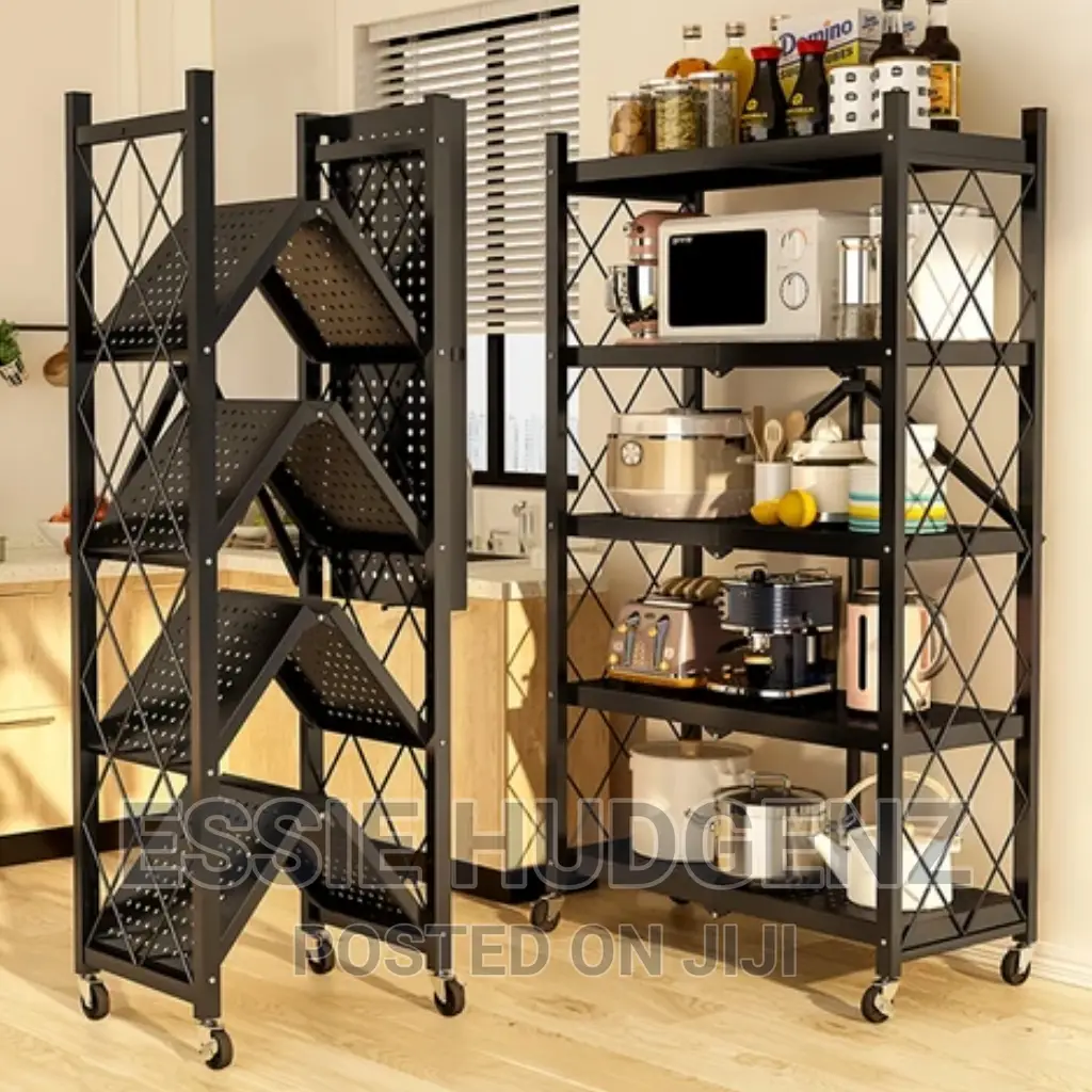 Folding Storage Rack With Wheels