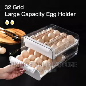Egg Drawer, Egg Storage Box Practical Airtight 32 Grids