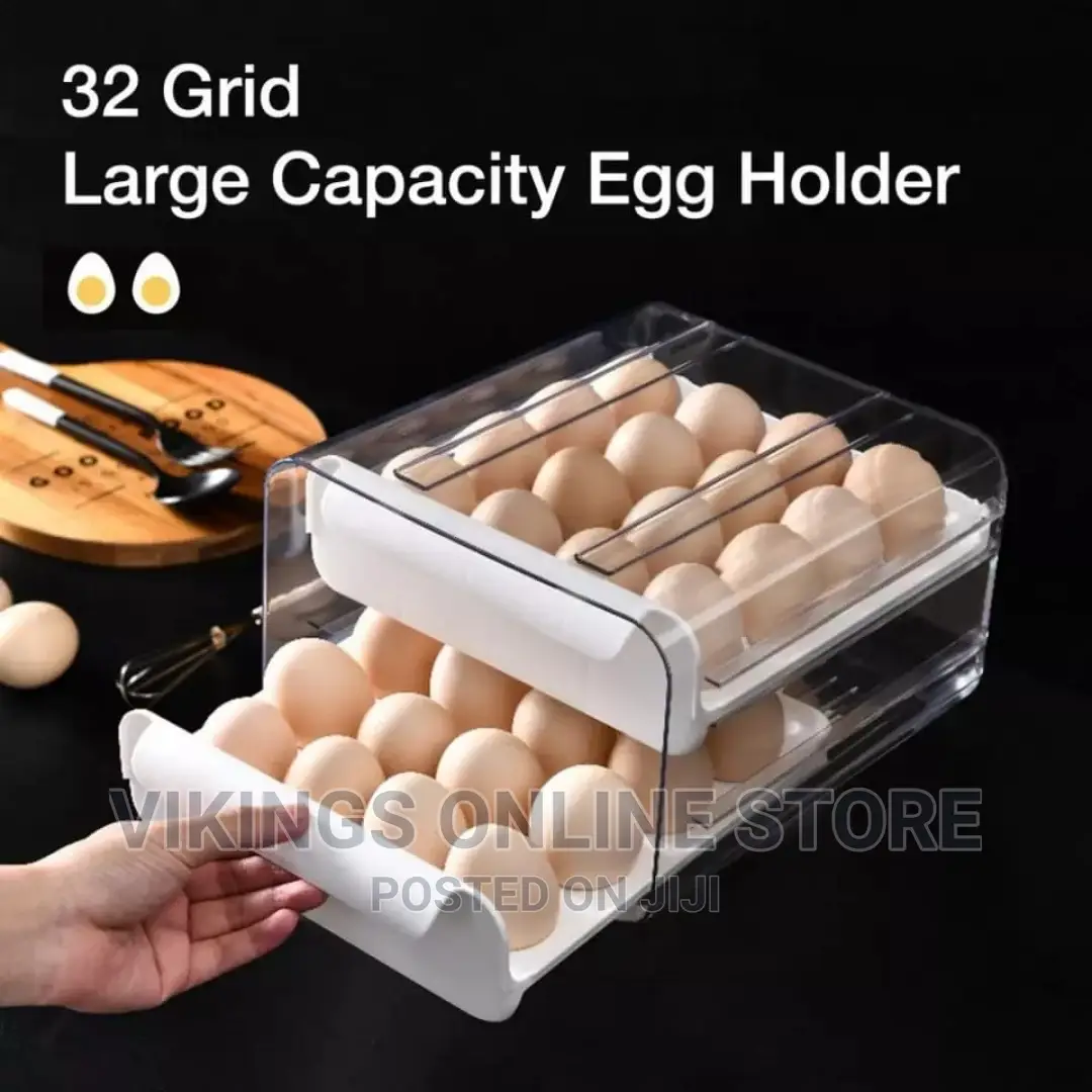 Egg Drawer, Egg Storage Box Practical Airtight 32 Grids