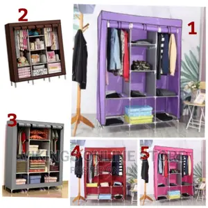 3 Column Metallic Portable Wardrobes Size 130by45by160 Cm