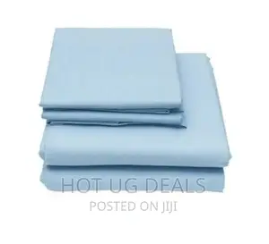 6x6 Cotton Bedsheets With 2 Pillowcases - Blue