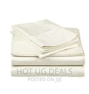 5x6 Cannon Double Cotton Bedsheets With 2 Pillowcases- Cream