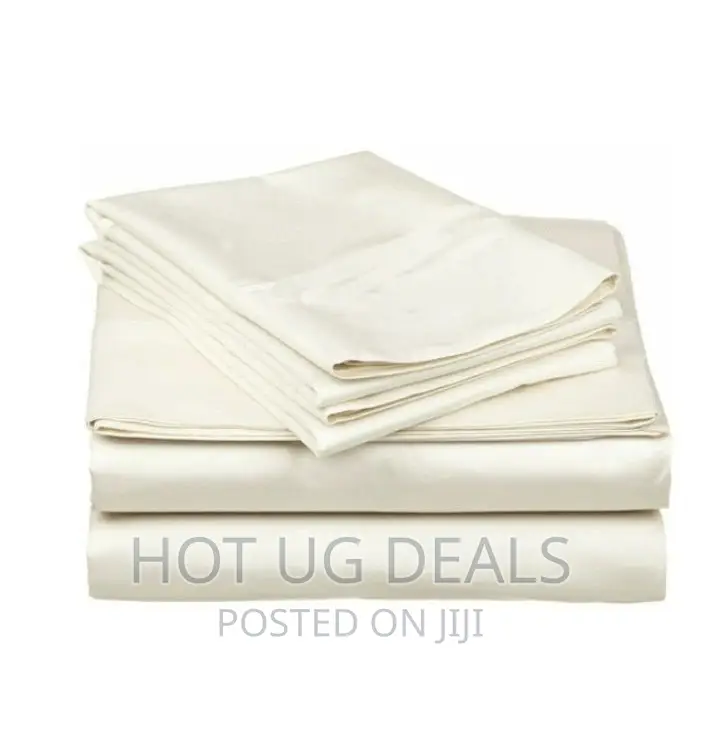 5x6 Cannon Double Cotton Bedsheets With 2 Pillowcases- Cream