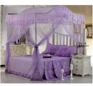 6x6 Mosquito Net With Curved Stands - Purple
