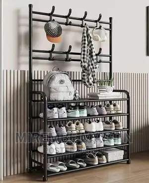 Metallic Hat and Shoe Rack