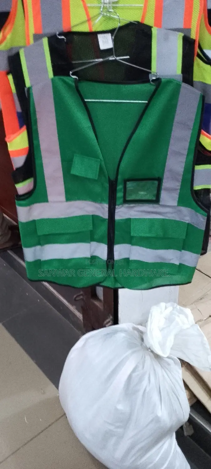 Green,Zip&Pocket Reflector Jackets