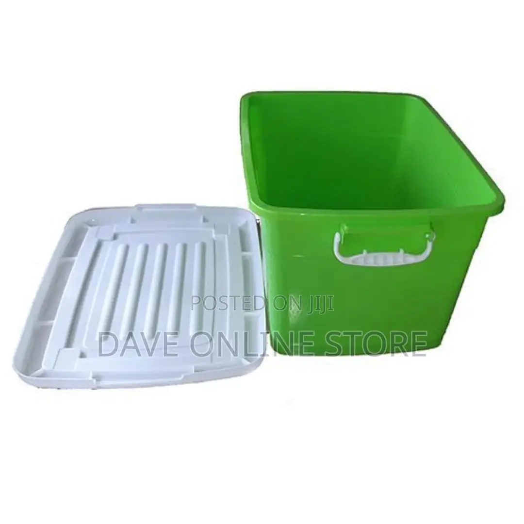 Plastic Storage Container With Cover Large - Green