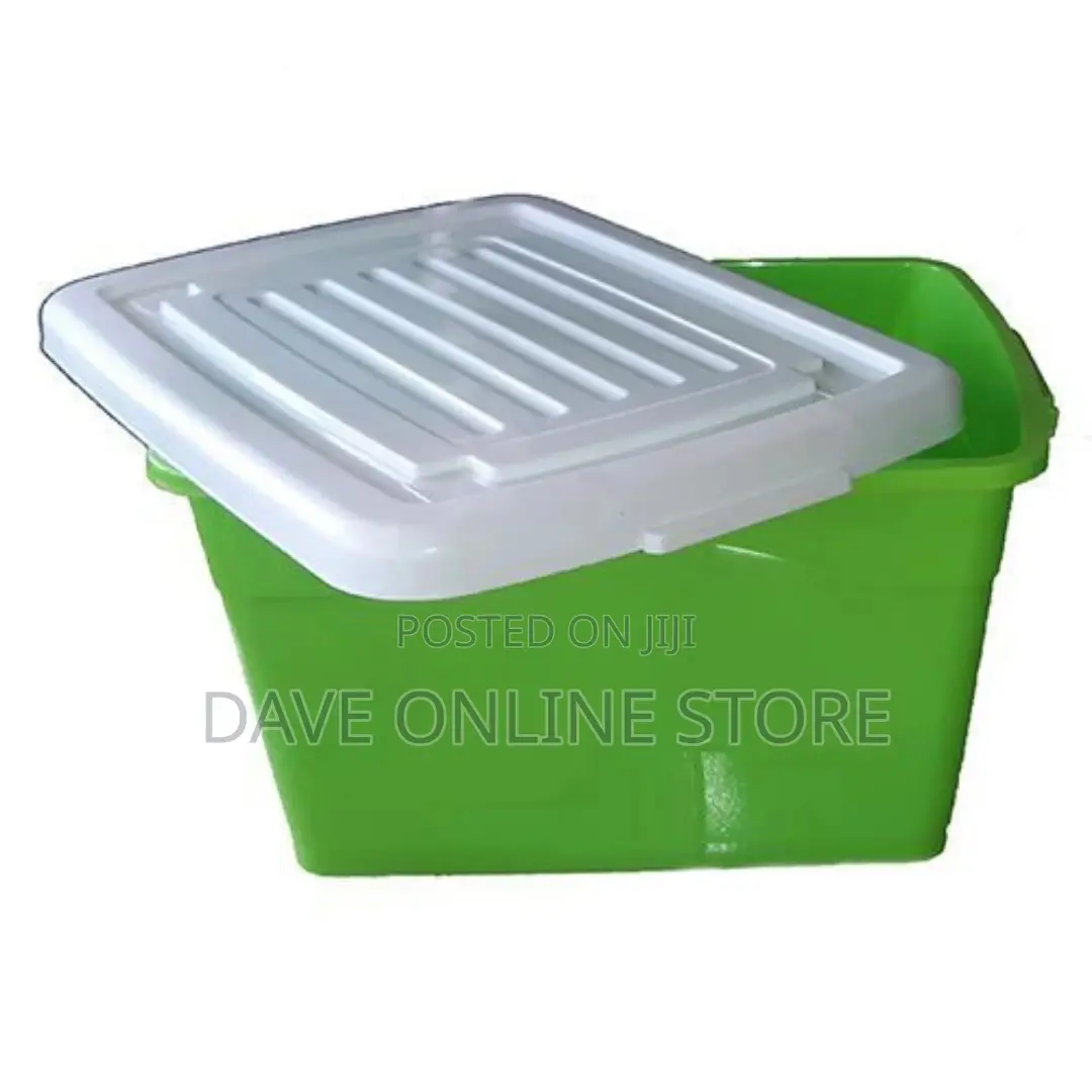 Plastic Storage Container With Cover Large - Green