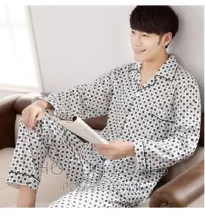 Afri Men Men Pajama Set-White/Maroon